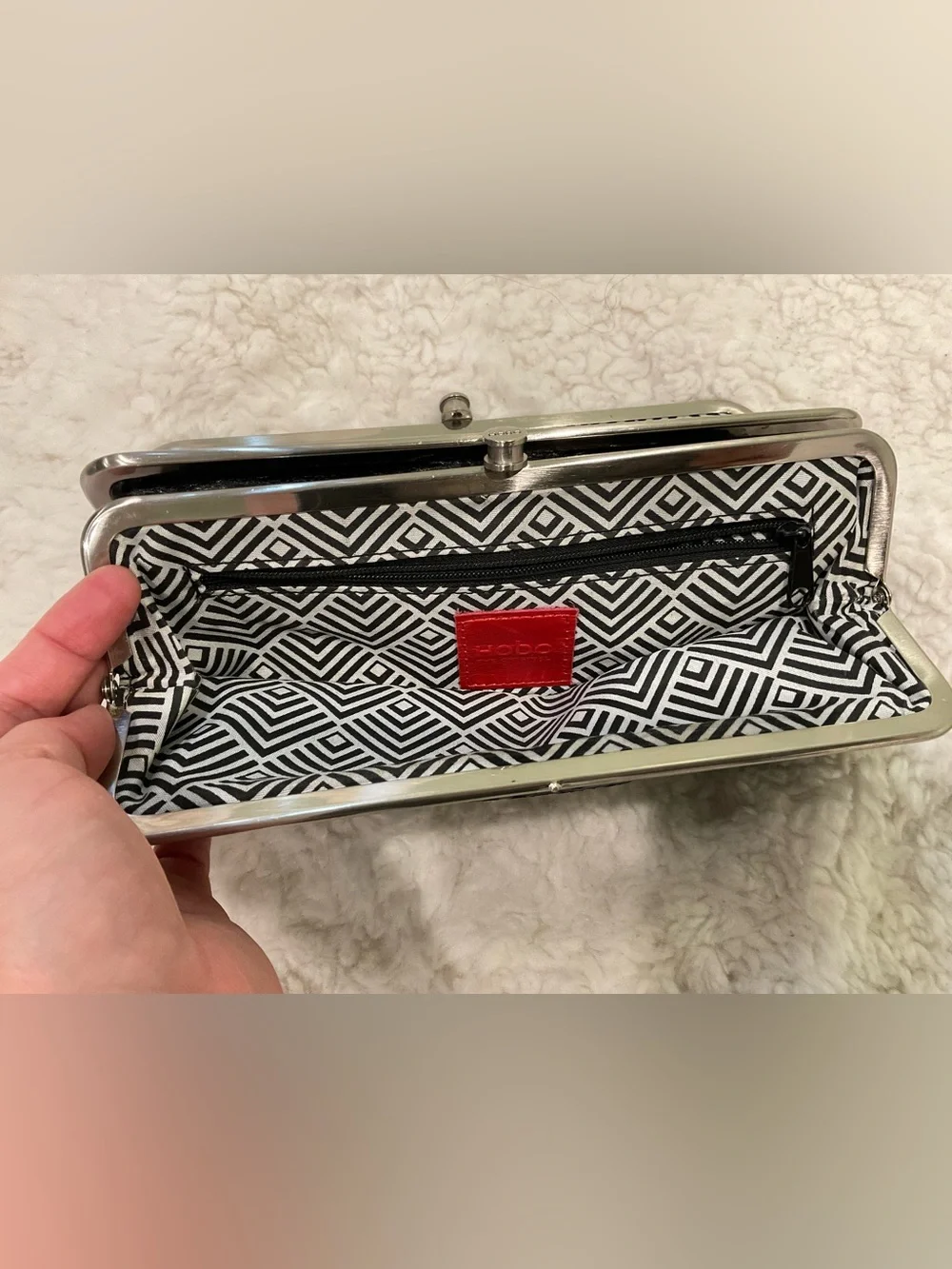HOBO Black Textured Frame Clutch